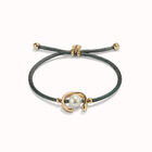 Black cord bracelet with a pearl